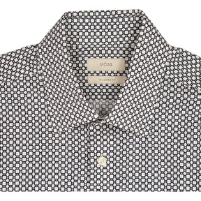 Moss Black Tan Geometric Print Tailored Fit Shirt