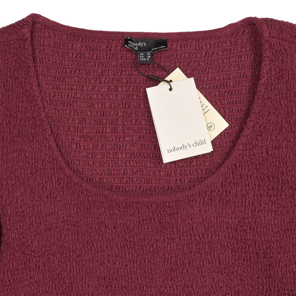 Nobody's Child Burgundy Ruby Midi Corduroy Dress