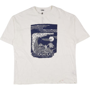 YMC White Graphic Print T-Shirt