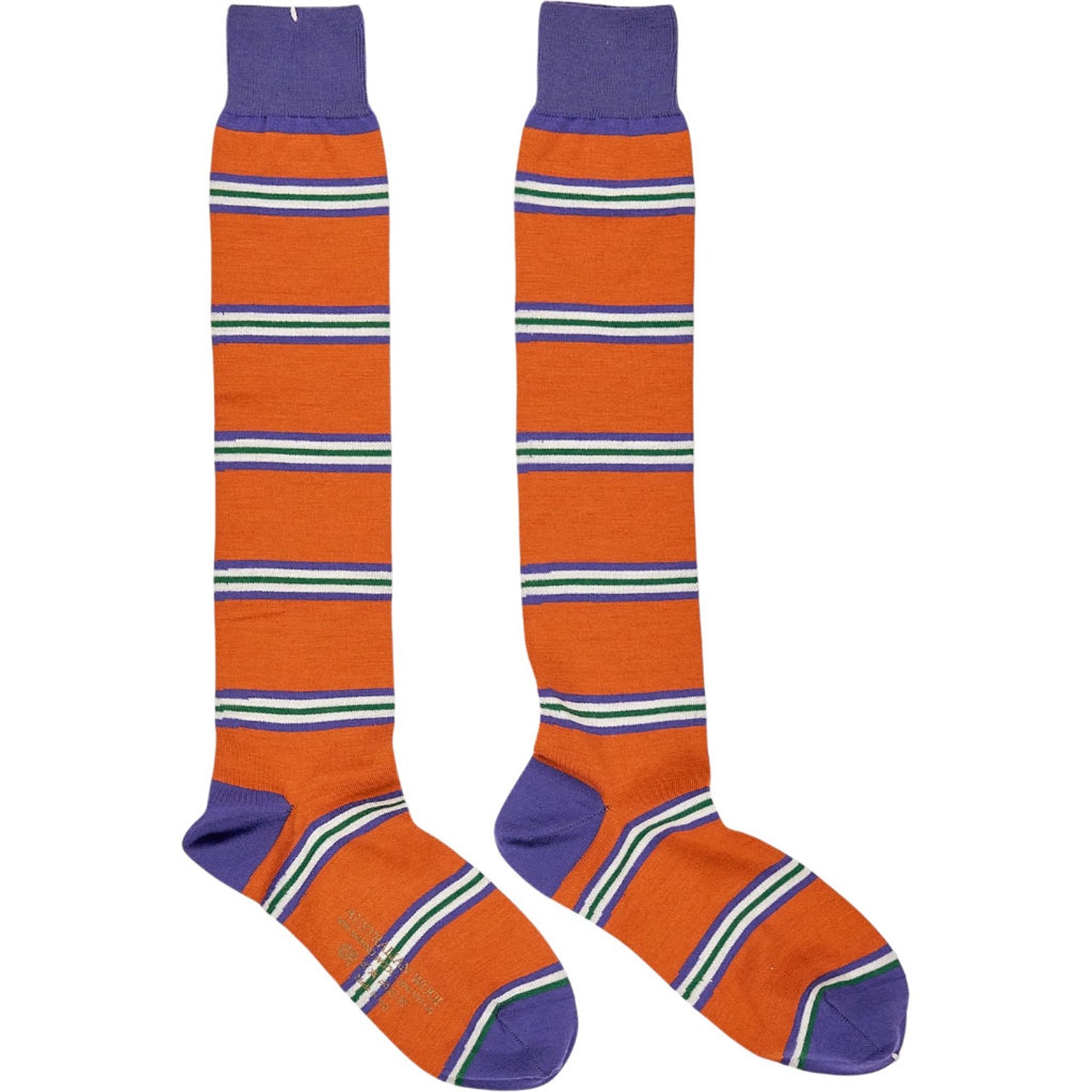 Drake's Orange Purple Stripe Socks
