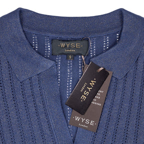 Wyse Denim Blue Renee Knit Polo Shirt