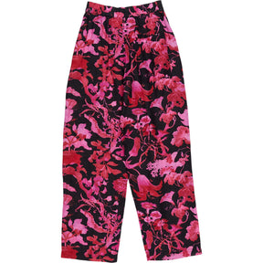 By Walid Black Pink Floral Trousers