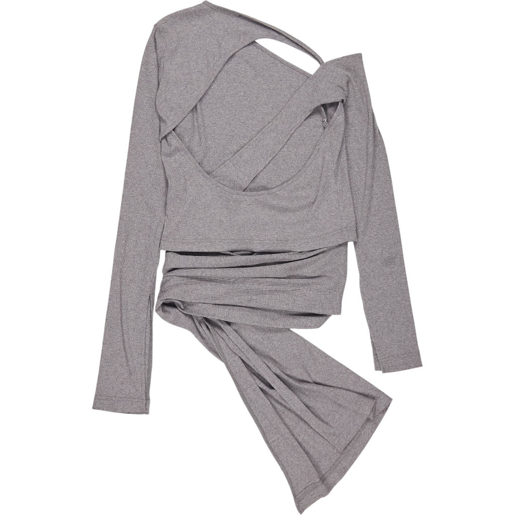 SRVC Grey One-Shoulder Top