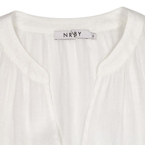 NRBY White Linen Midi Dress