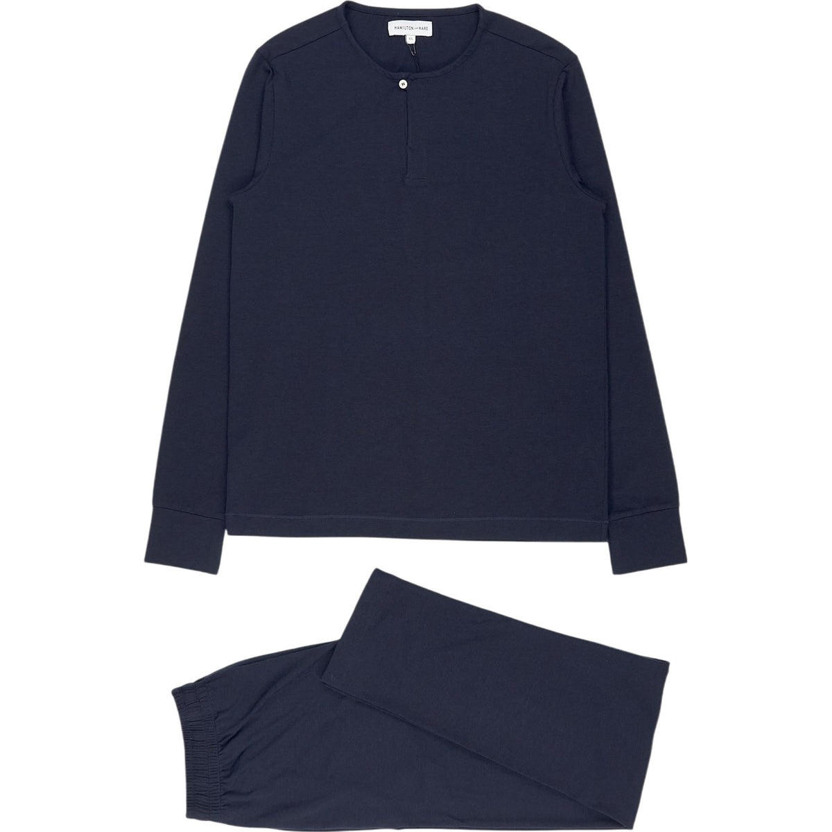 Hamilton and Hare Navy Long Sleeve Henley Set
