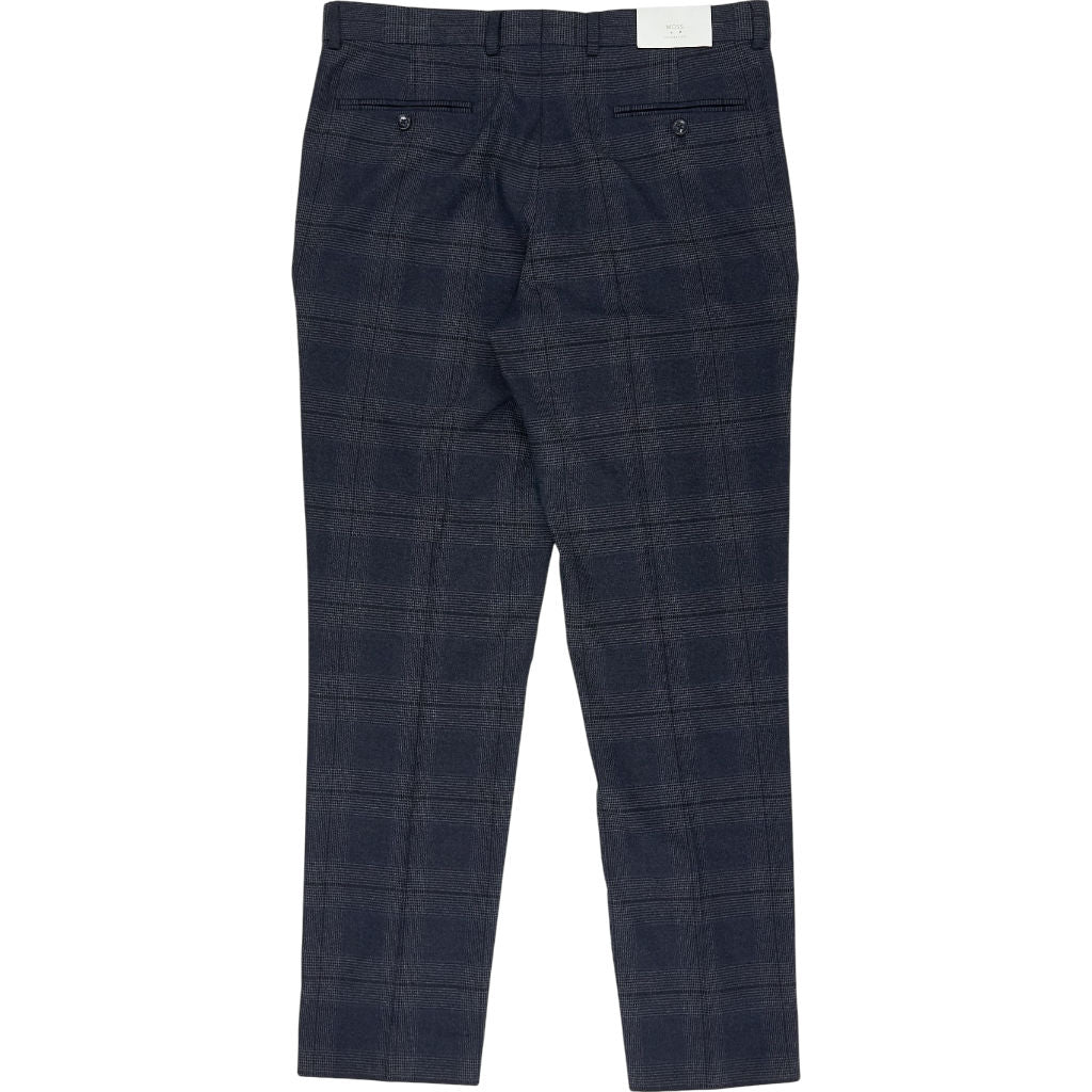 Moss Navy Check Tailored Trousers