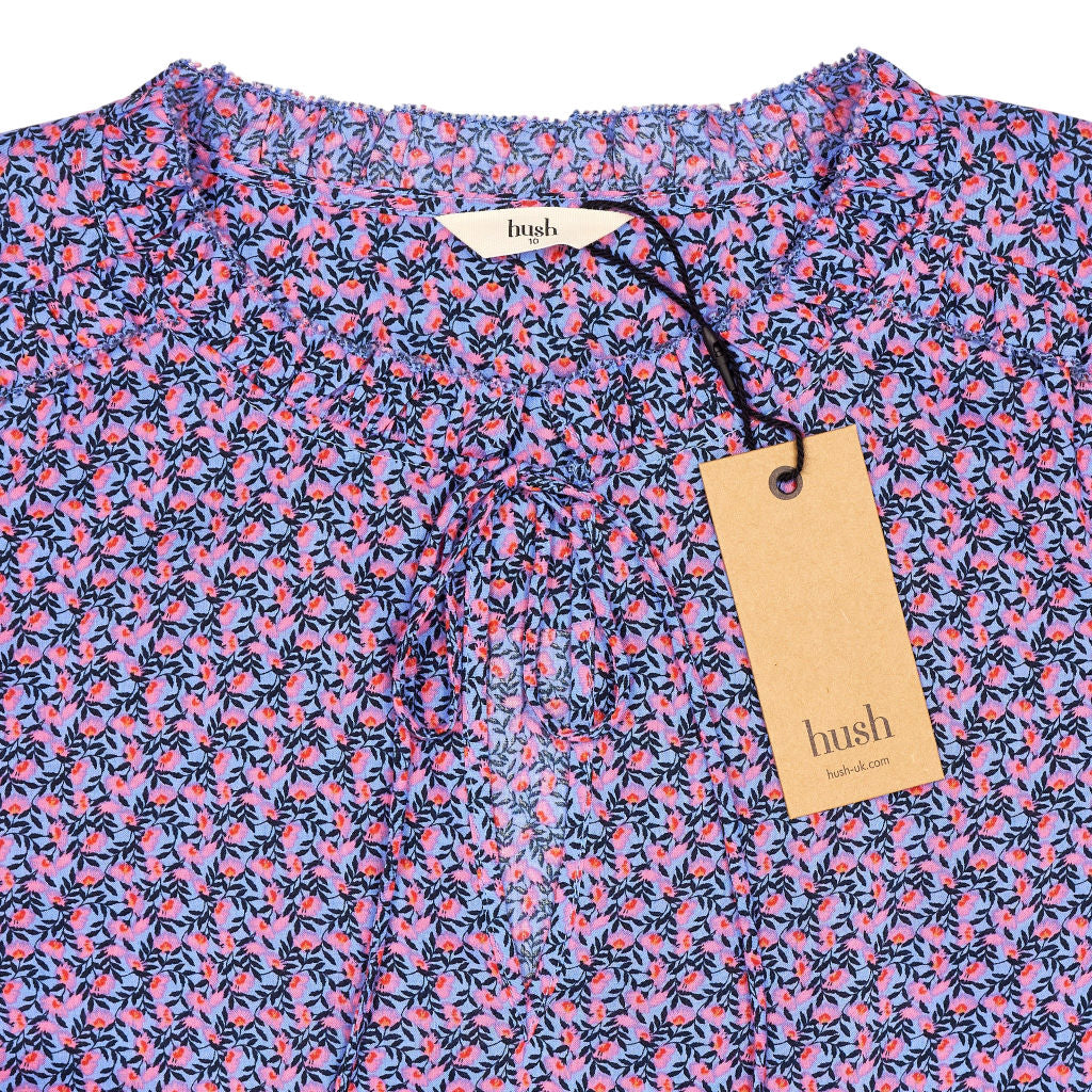 Hush Blue Leafy Floral Mirabel Top
