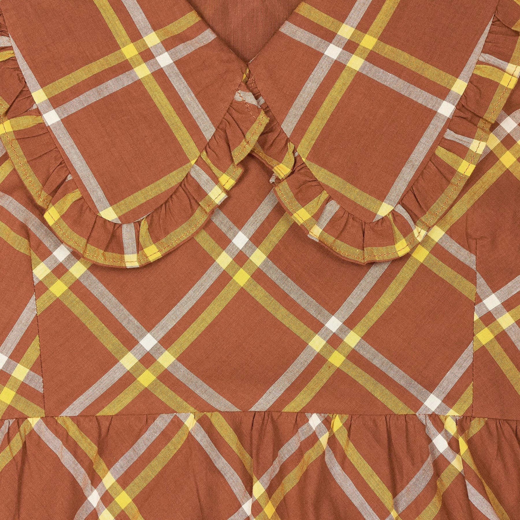 Pink City Prints Brown Plaid Esme Dress