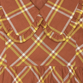 Pink City Prints Brown Plaid Esme Dress
