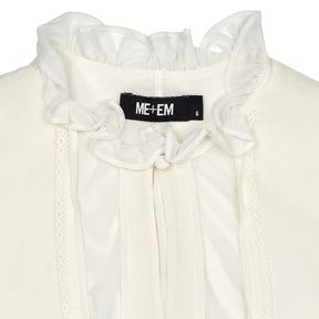 ME+EM Cream Ruffle Blouse