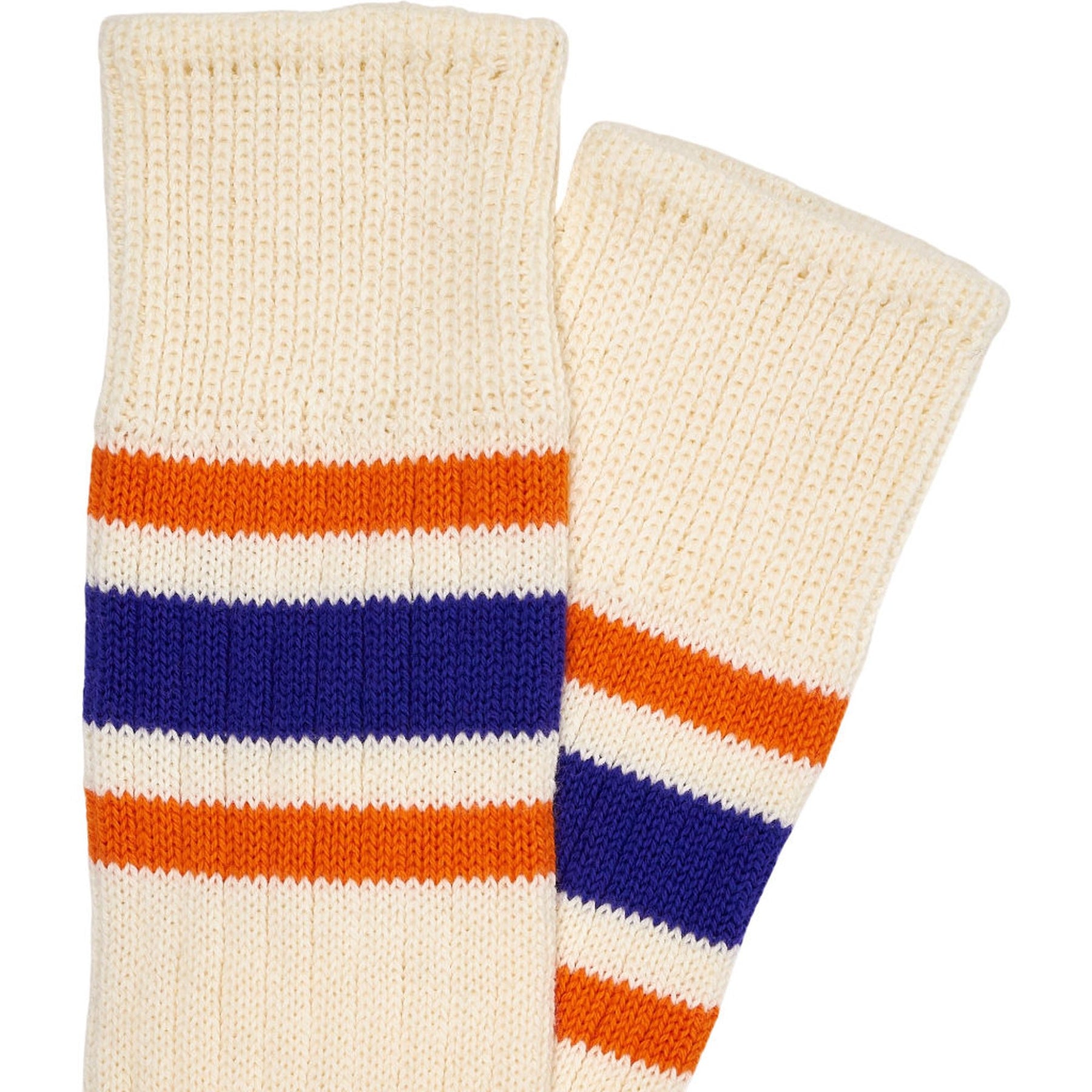 Drakes Cream Striped Socks M