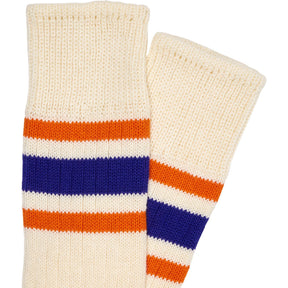 Drakes Cream Striped Socks M