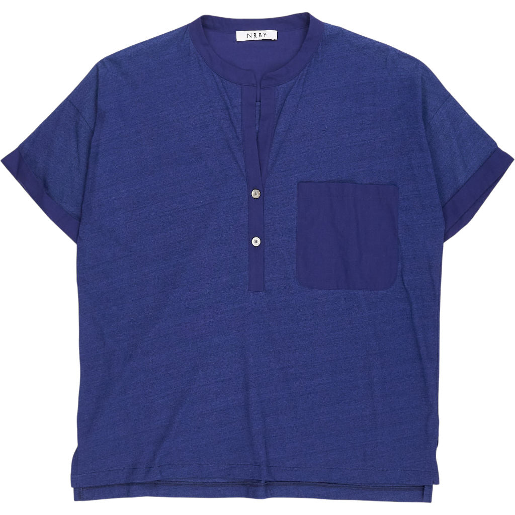 NRBY Blue Oversized Short Sleeve Top