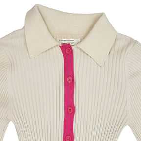Anthropologie Cream Ribbed Long Sleeve Top
