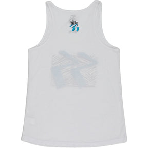 Stussy White Blue Zebra Striped Tank Top