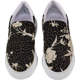 By Walid Black White Piano Shawl Slip-On Shoes