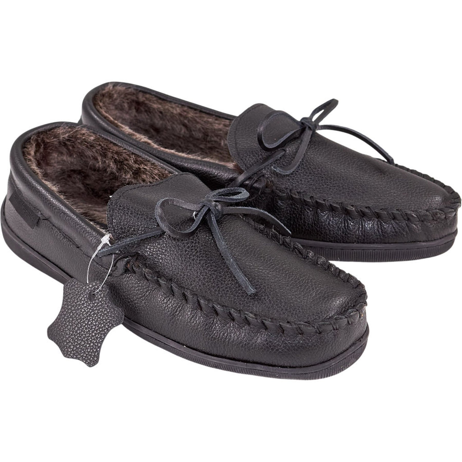 Hush Puppies Black Ace Leather Slippers