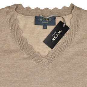 WYSE Oat Marl Fleurine Scallop Jumper
