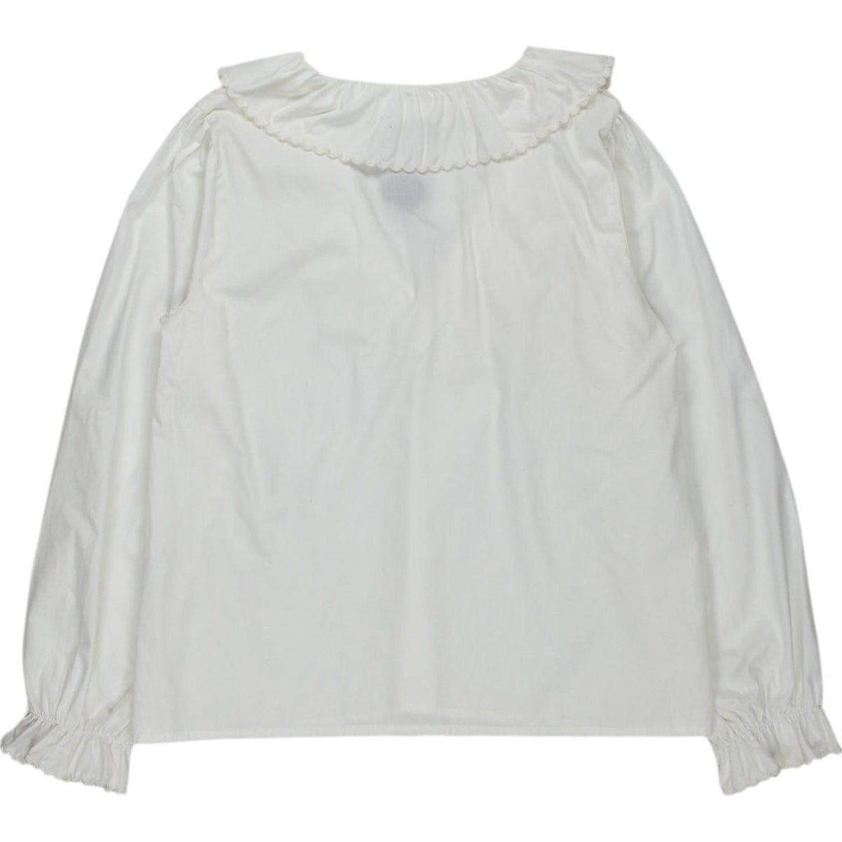 Omnes White Cotton Ruffle Blouse