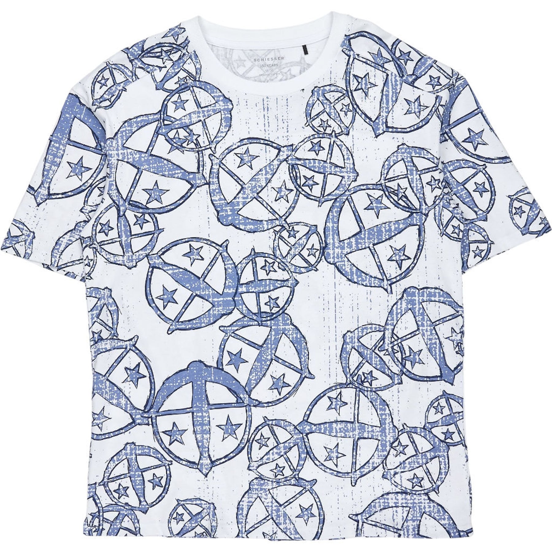 Schiesser Blue Star Print Sleep Shirt