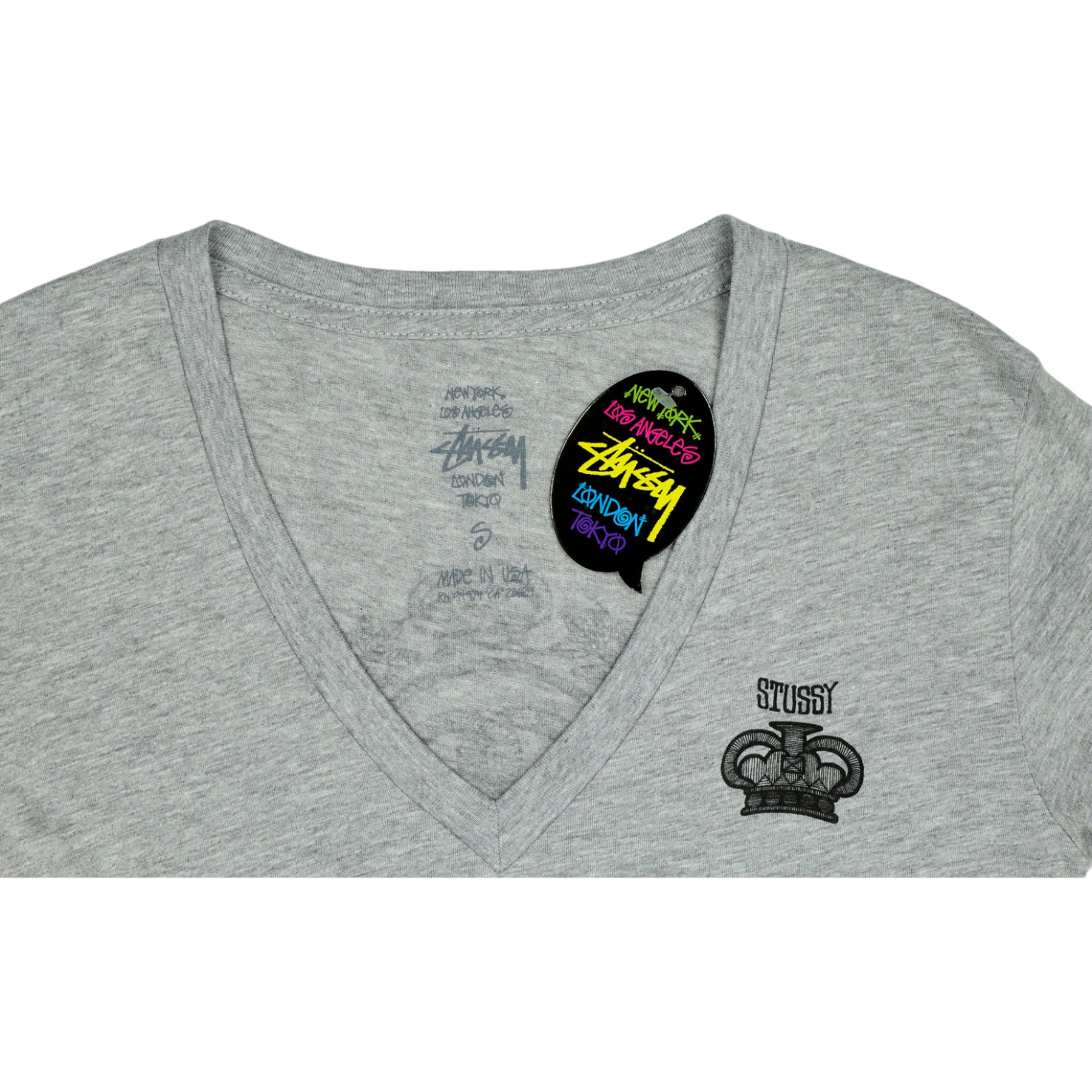 Stussy Grey Logo T-Shirt