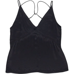 Vivere Black Strappy Cami Top