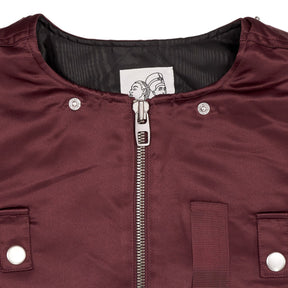Beatrice X OTW Burgundy Hooded Jacket with Lace Trim