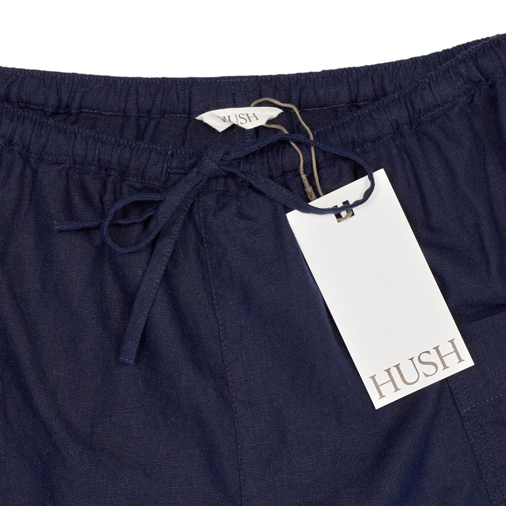 Hush Midnight Navy Nova Linen Cargo Shorts
