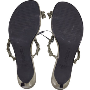 Pull & Bear Green Flower Embellished Sandals