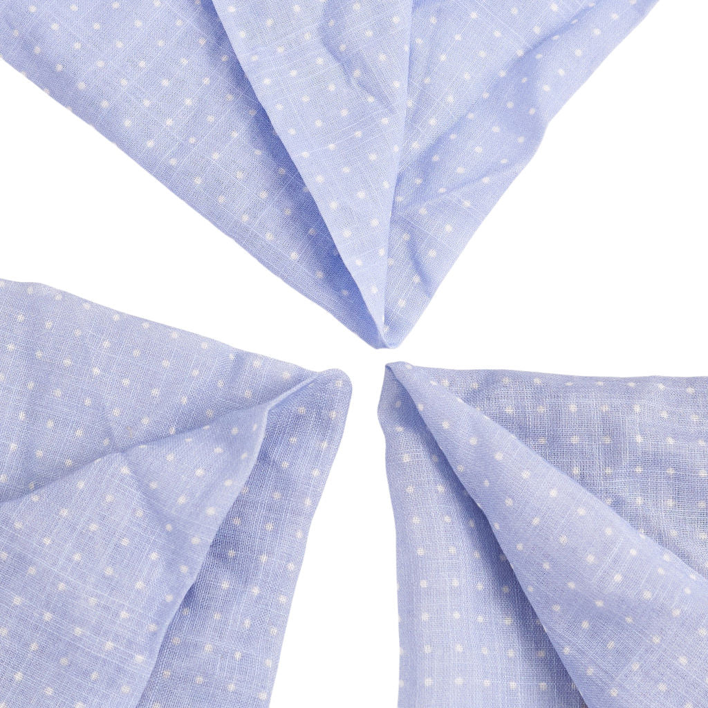 Anderson & Sheppard Sky/White Cotton Pocket Square