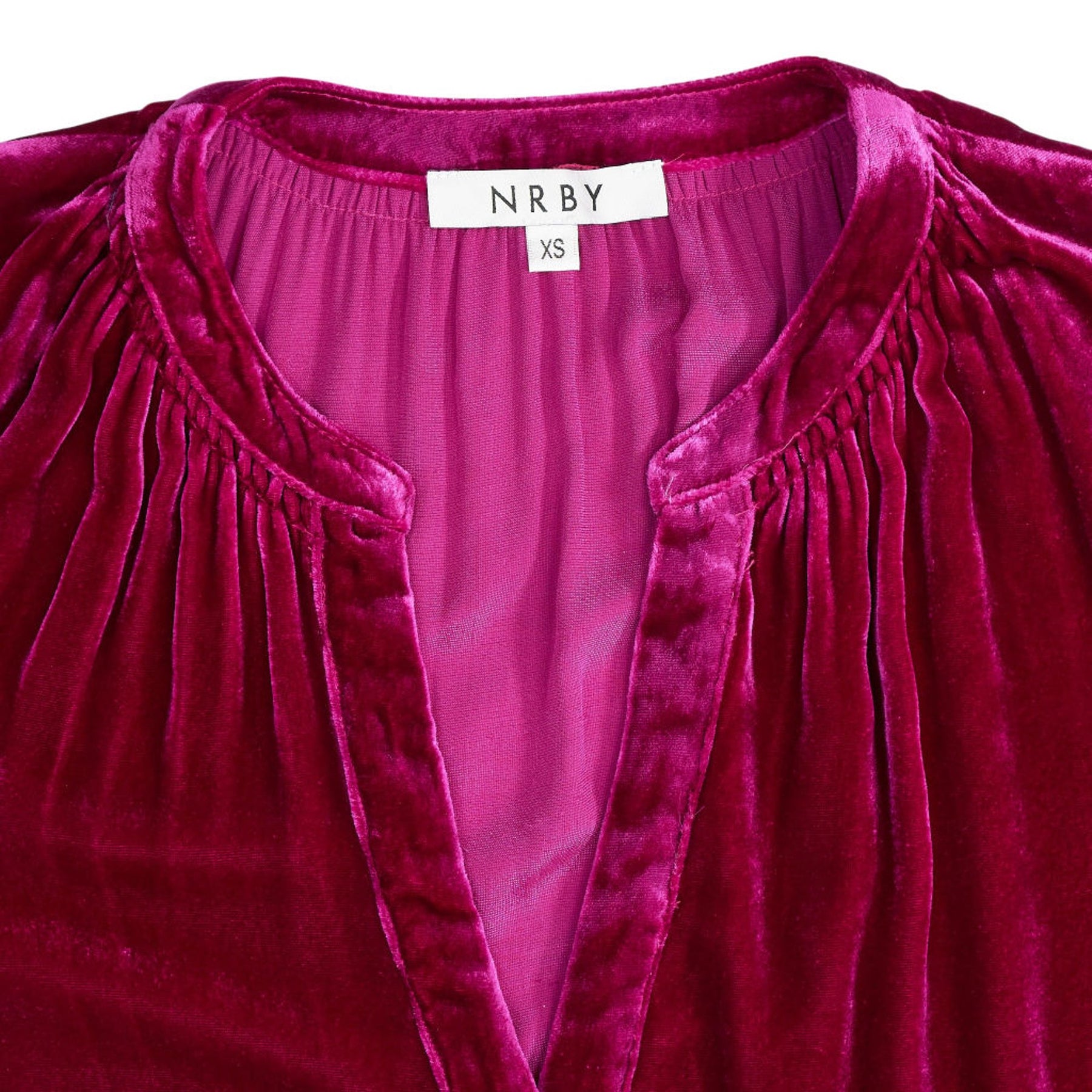 NRBY Pink Velvet Midi Dress