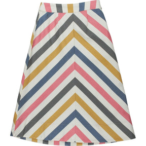 Multicoloured Striped Midi Skirt