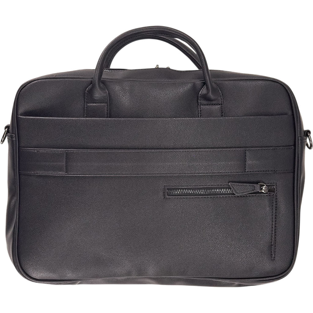 Black Leather Laptop Briefcase