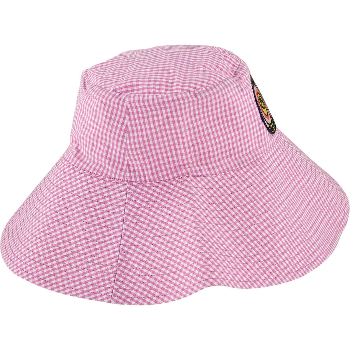 NGOrder Pink Gingham Bucket Hat Embroidered Patch