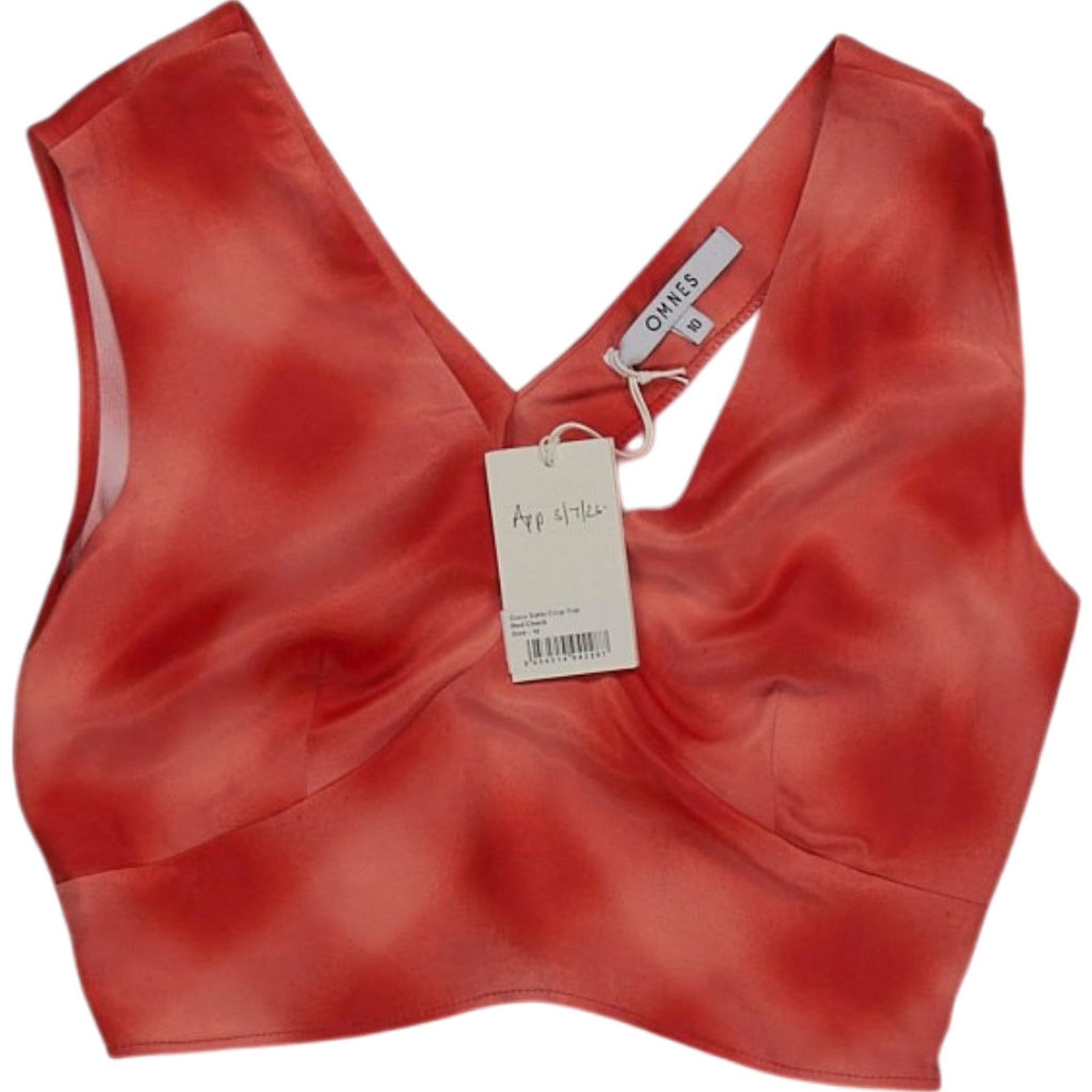 OMNES Red Tie-Dye Crop Top