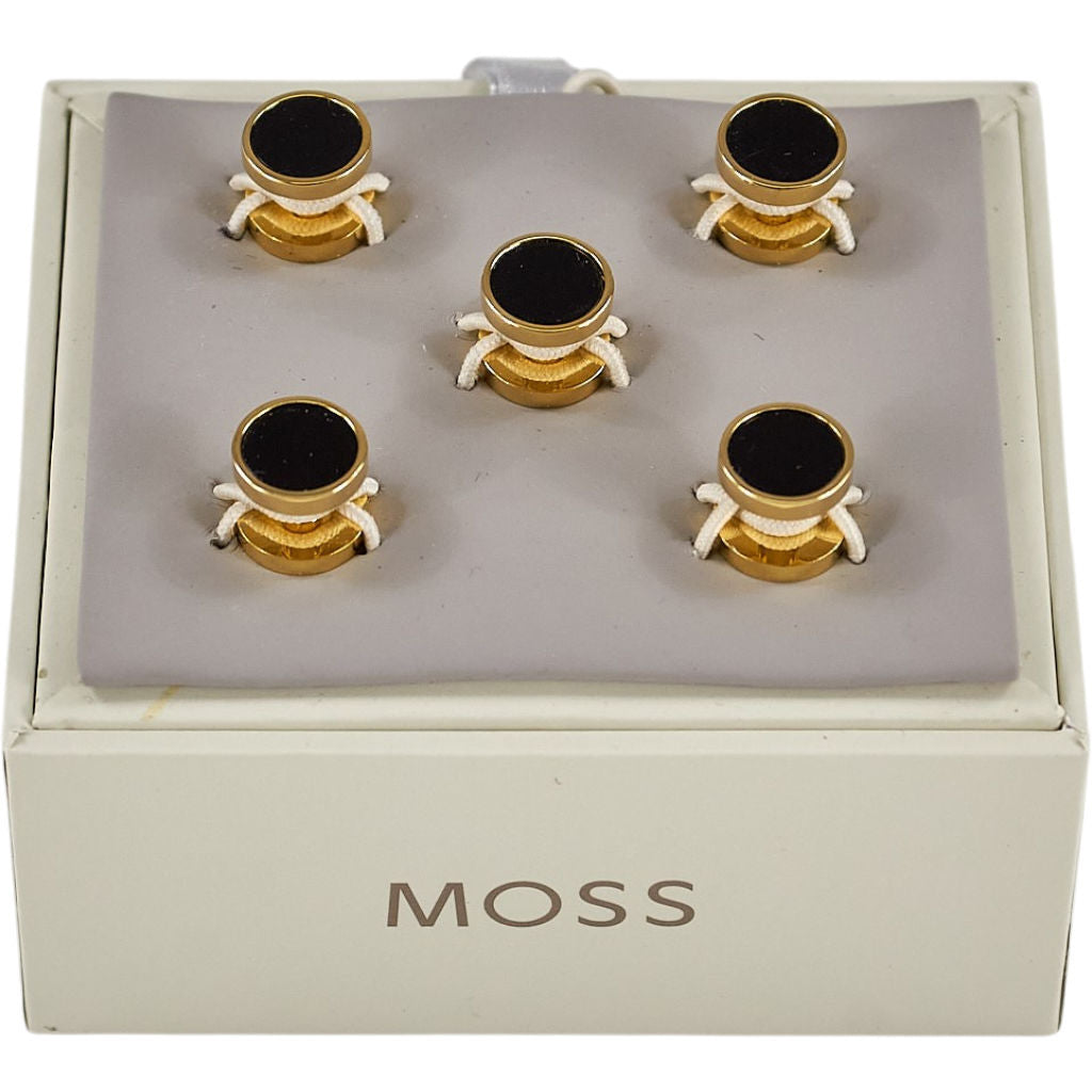 Moss Gold Black & White Dress Studs