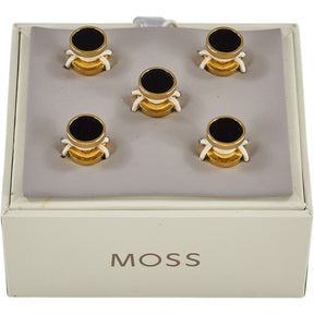 Moss Gold Black & White Dress Studs