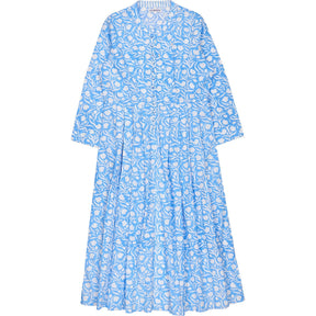 Pink City Prints Blue Floral Long Dress
