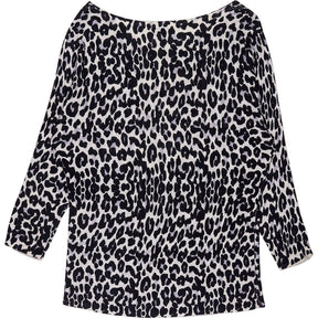 Baukjen Black White Leopard Print Wool Top