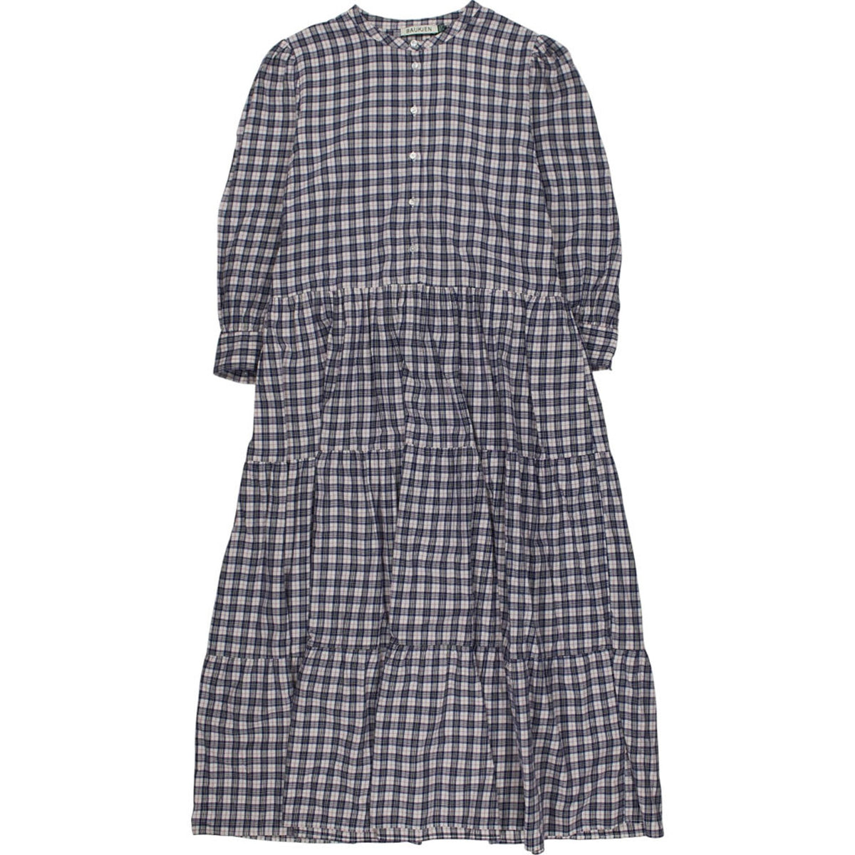 Baukjen Blue Check Maxi Dress