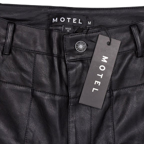 Motel Black Zolo PU Patchwork Trousers