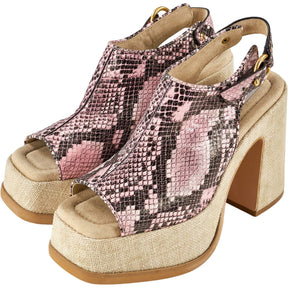 Stella McCartney Pink Snakeskin Platform Sandals EU 37