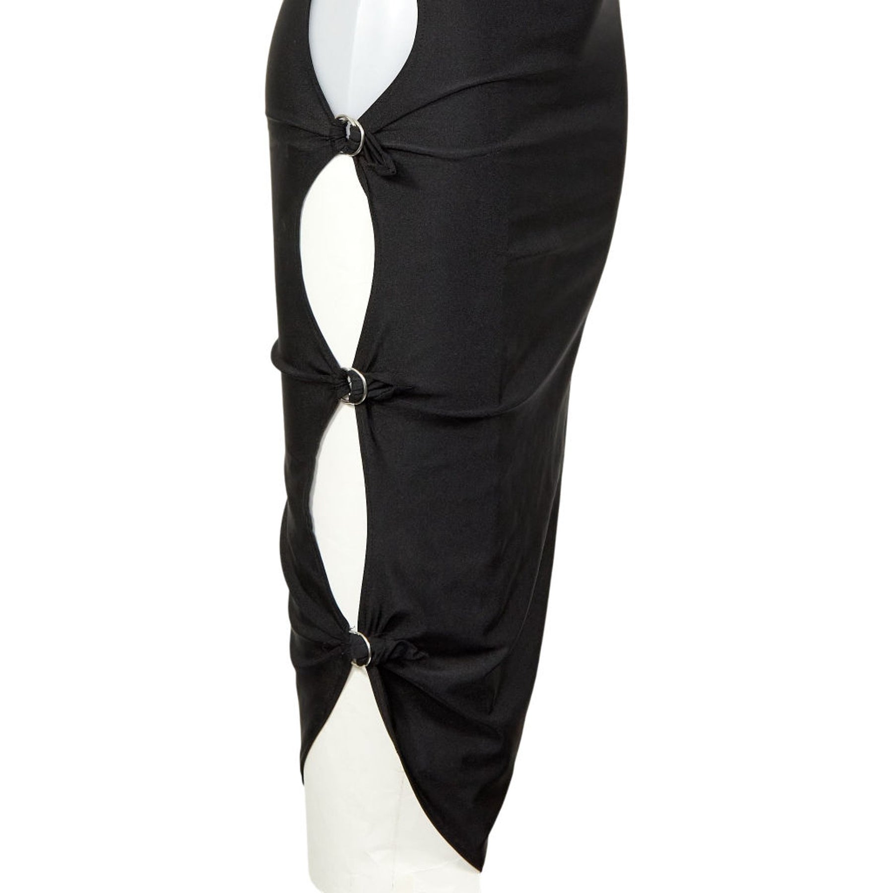 Swanky Modes Vintage Black Asymmetric Cut-Out Dress