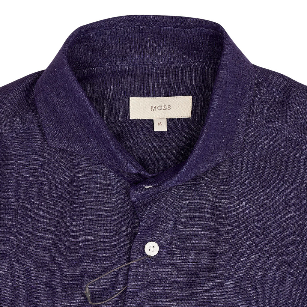 Moss Bros Navy Linen Shirt