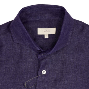 Moss Bros Navy Linen Shirt