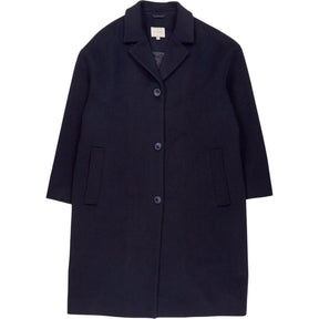 Vivere Navy Wool Blend Coat