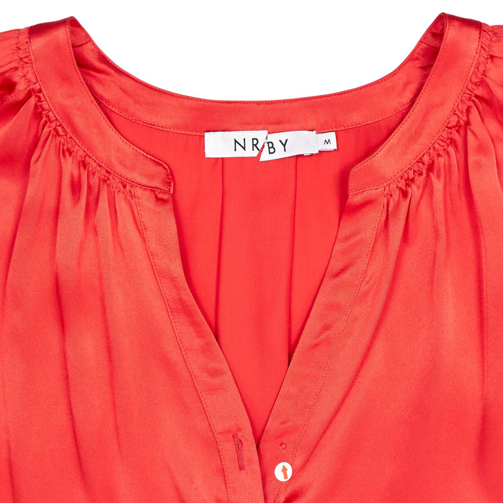NRBY Red Silk Blouse