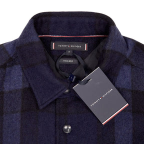 Tommy Hilfiger Navy Check Wool Blend Overshirt