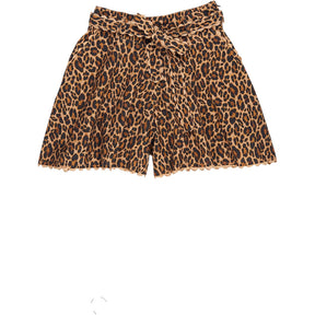 WYSE Leopard Print Tie-Waist Shorts