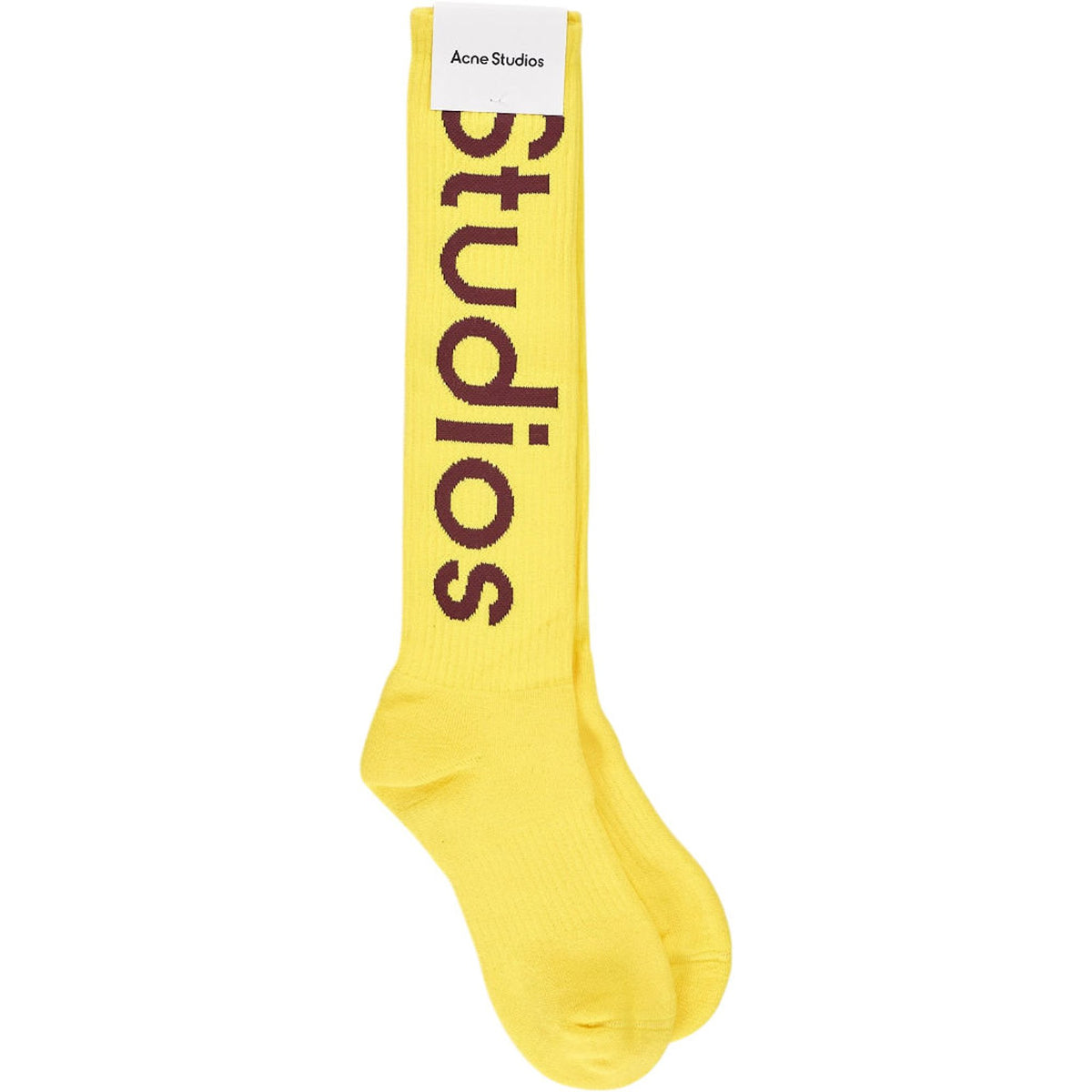 Acne Studios Yellow Logo Socks